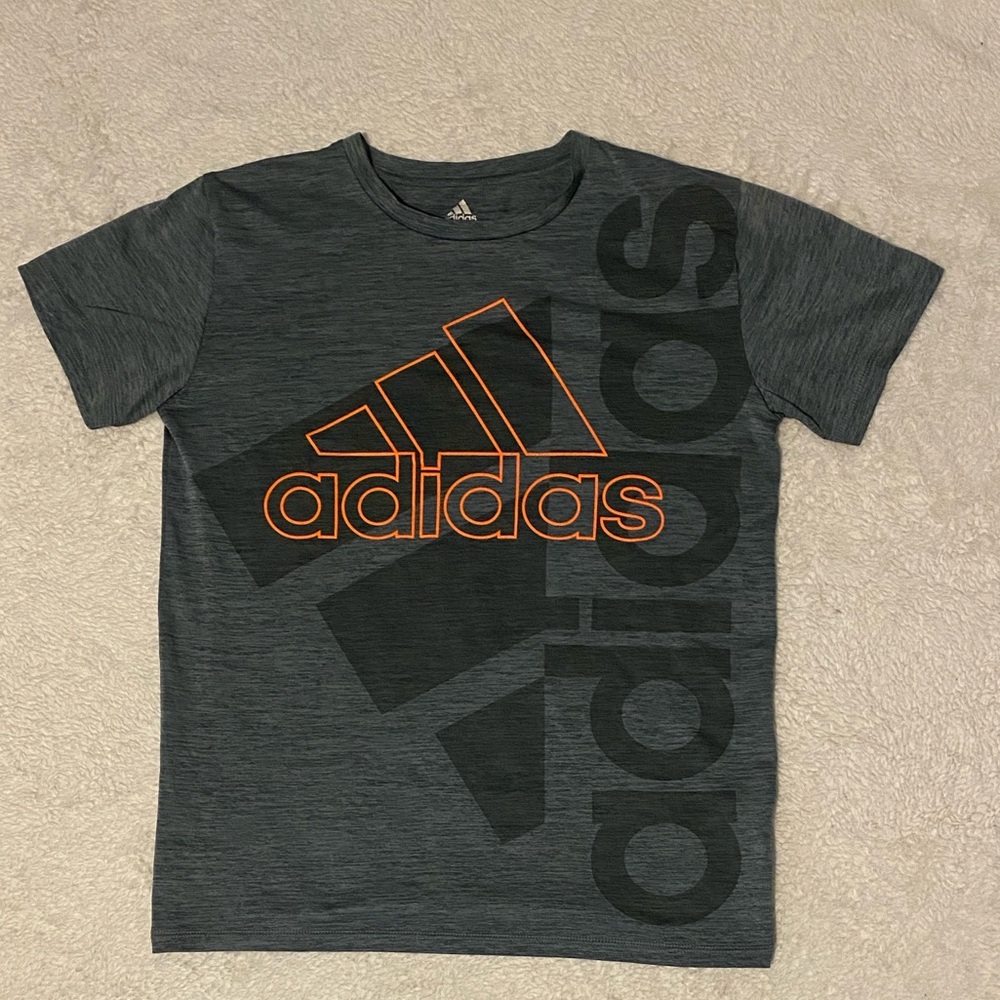 Adidas Kids Charcoal and Orange Tee